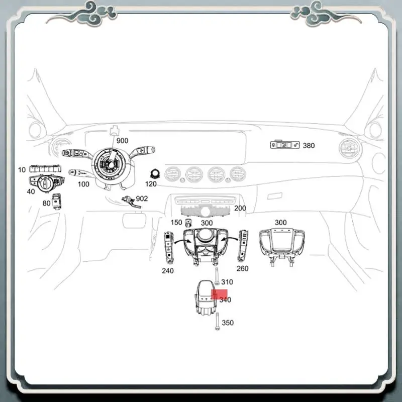 A2139008109 Car Center Console Media Mouse Cover Handwriting For Mercedes E-Class W213 2014- Panel Switch Cover