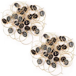 Elegant Wine Glass Charm Set - Personalized Markers (52Pcs Black)