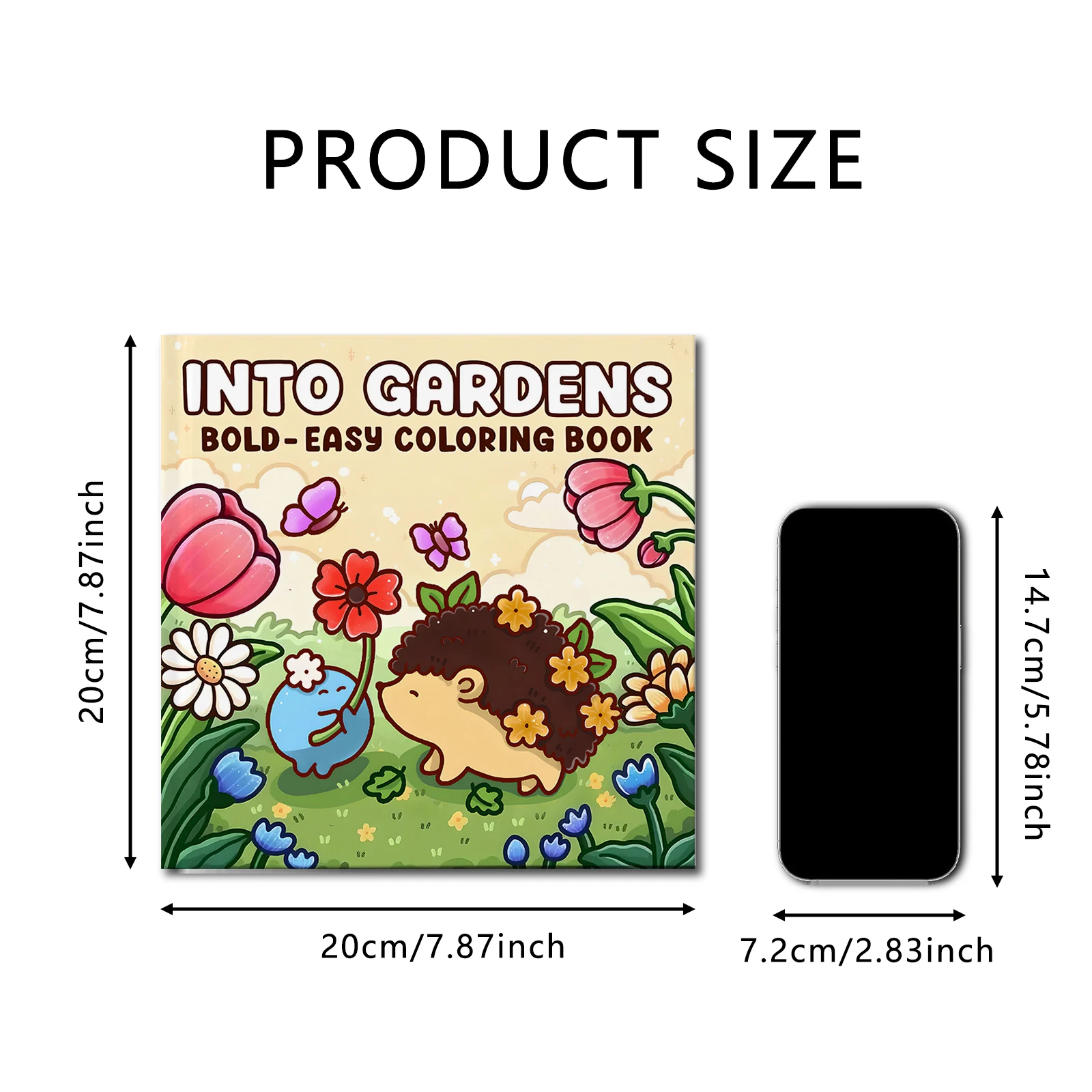 ספר צביעה חזק וקל לגינה עם צמחים, פרחים וחיות חמודות למבוגרים ולנוער ספר ציורי גרפיטי
