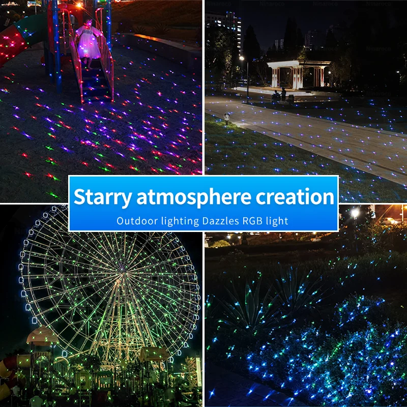 Dynamic starry sky laser projection lighting Park courtyard decoration rotating atmosphere light outdoor laser light