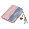 Women's Short Tassel Wallet Printed Contrast Multi Card Wallet Zipper Zero Wallet 2