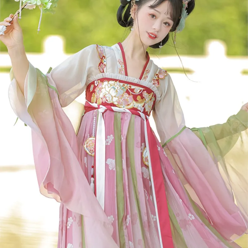 Hanfu Magic Flower Shadow Han Elements Suspender Skirt Embroidered Printed Ethereal Fairy