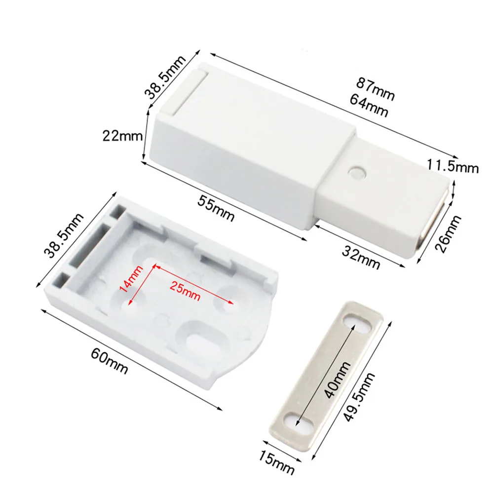 Magnetic Door Catches Heavy Duty Push To Open Cabinet Catch For Obscure Door Rebounder For Closing Home Hardware