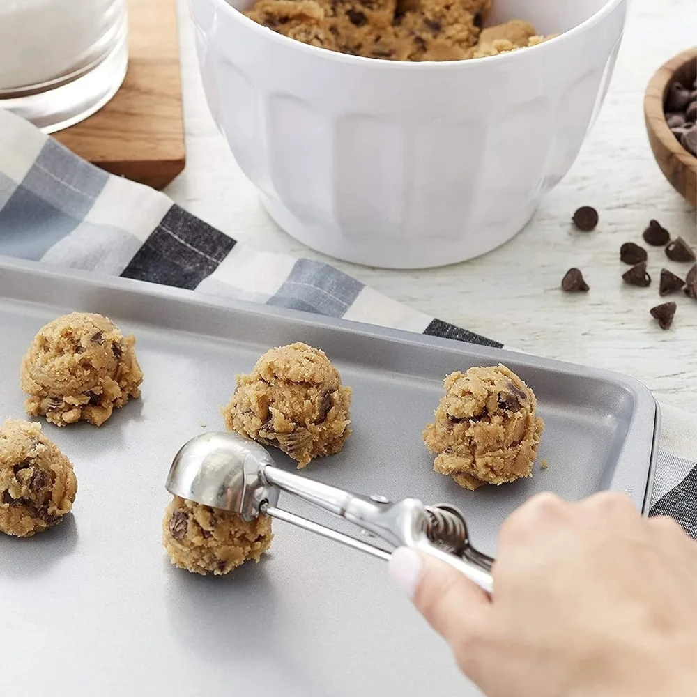 Ice Cream Scoop 3PCS/Set Stainless Steel Ice Cream Scoops Set for Baking Easy To Clean Highly Durable Ergonomic Handle Cookie Dough Scoop Set