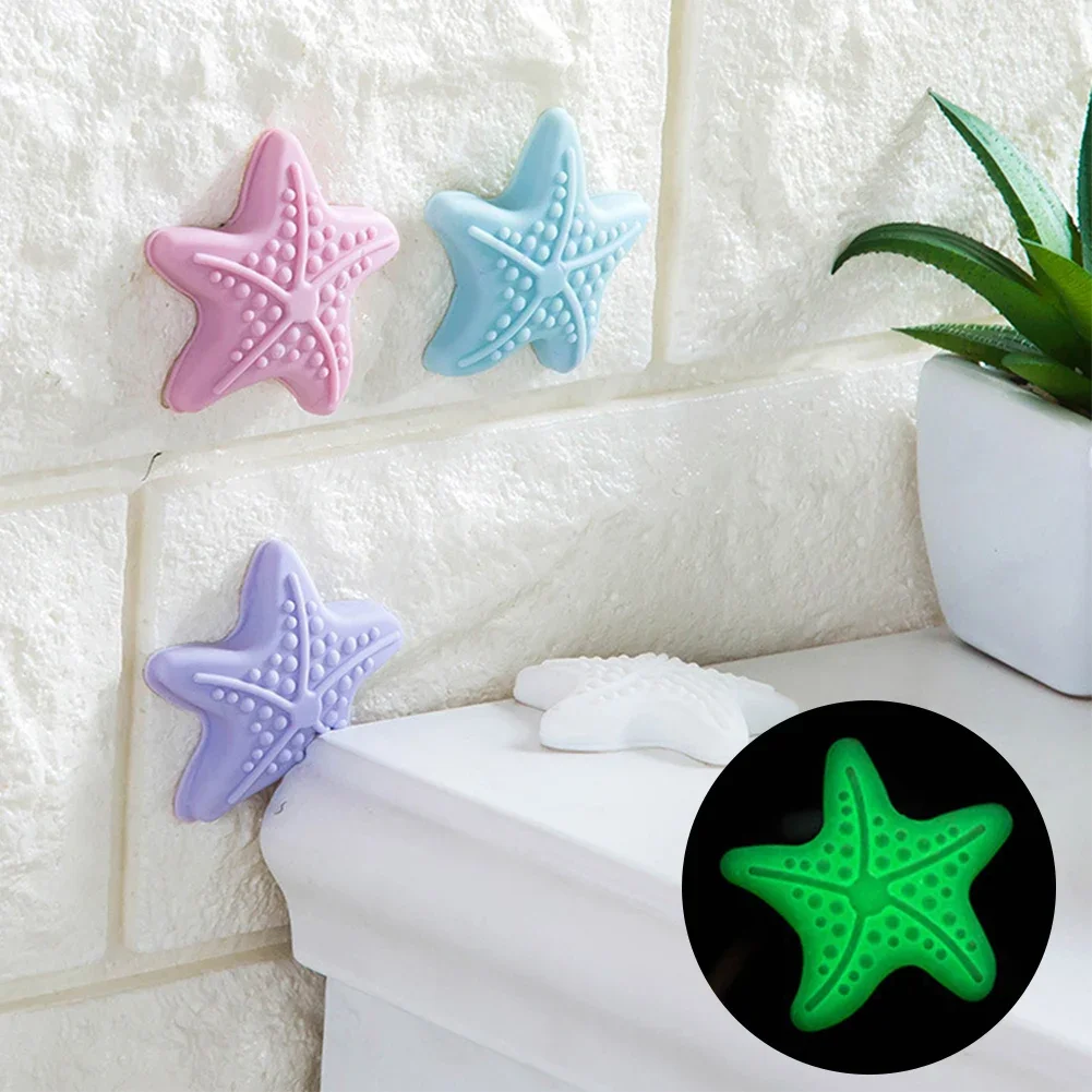 1Pc Luminous Sea Star Wall Protectors Self Adhesive Rubber Stop Door Handle Bumper Guard Stopper Cabinet Catches Door Stopper