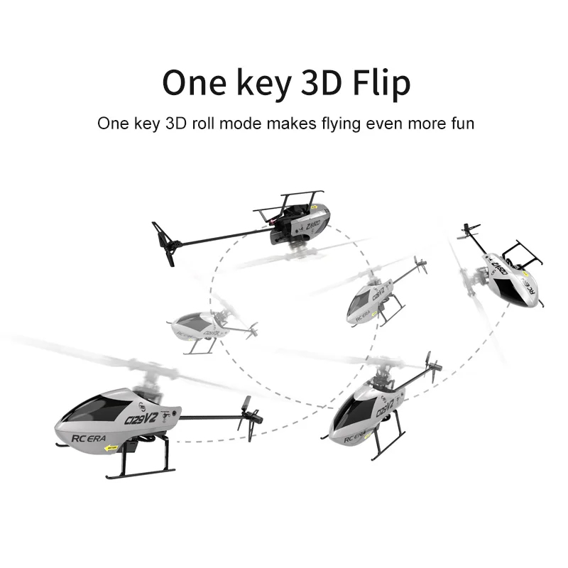 2.4Ghz RC Aircraft 4 Channel RC Helicopter C129 V2 with 6-Axis Gyro & 3D Flips, Altitude Hold,One Key Take Off/Landing COOLBANK 2