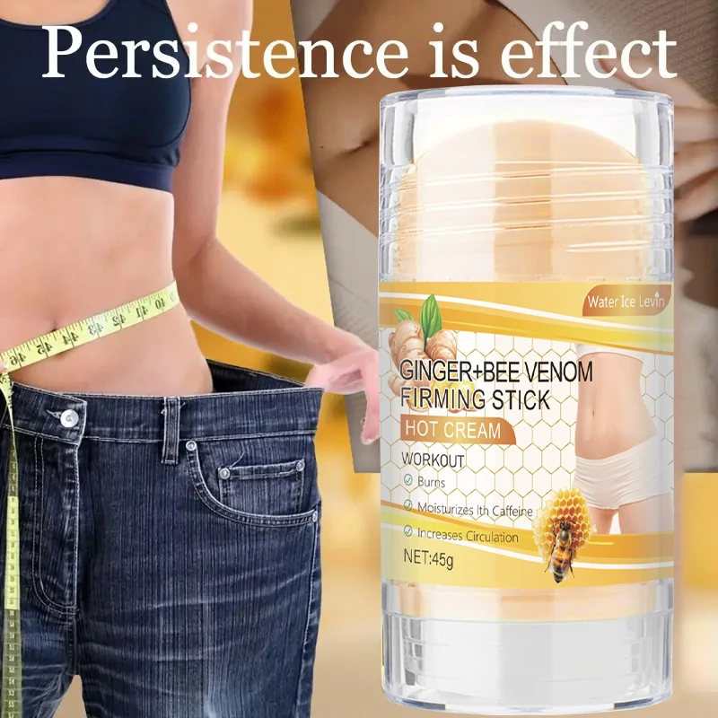 Crema rassodante in stick di curcuma + veneno d'api, contiene olio di cocco, lozione corpo idratante rassodante per uomini e donne, ipoallergenico, rilassamento muscolare e recupero post-esercizio 1