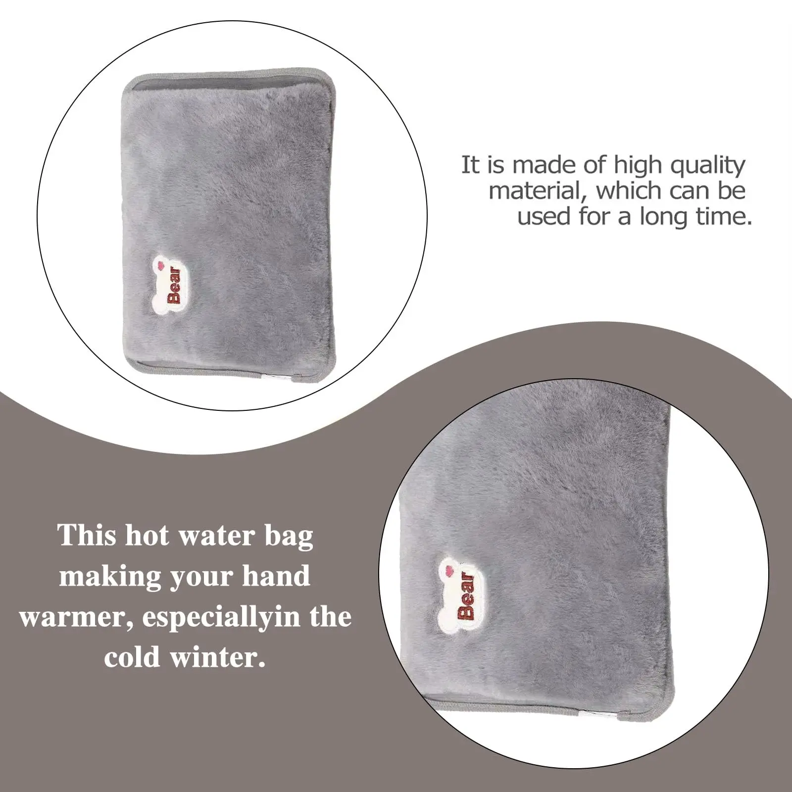 Electric Hot Water Bottle with Soft Microfiber Coating Rechargeable Water Bottle for Reducing Muscle Back and Menstrual Pain