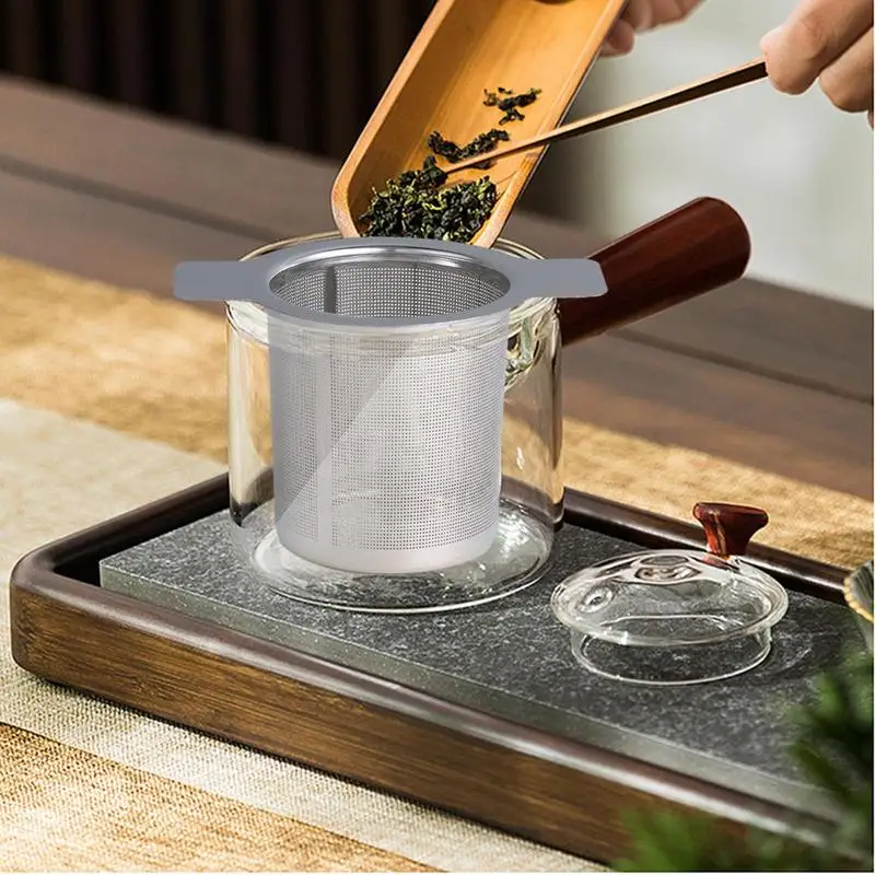 Tea Infuser with Handle Stainless Steel Tea Diffuser Fine Mesh Filters Hanging On Teapots Mugs To Steep Loose for Hot Pot