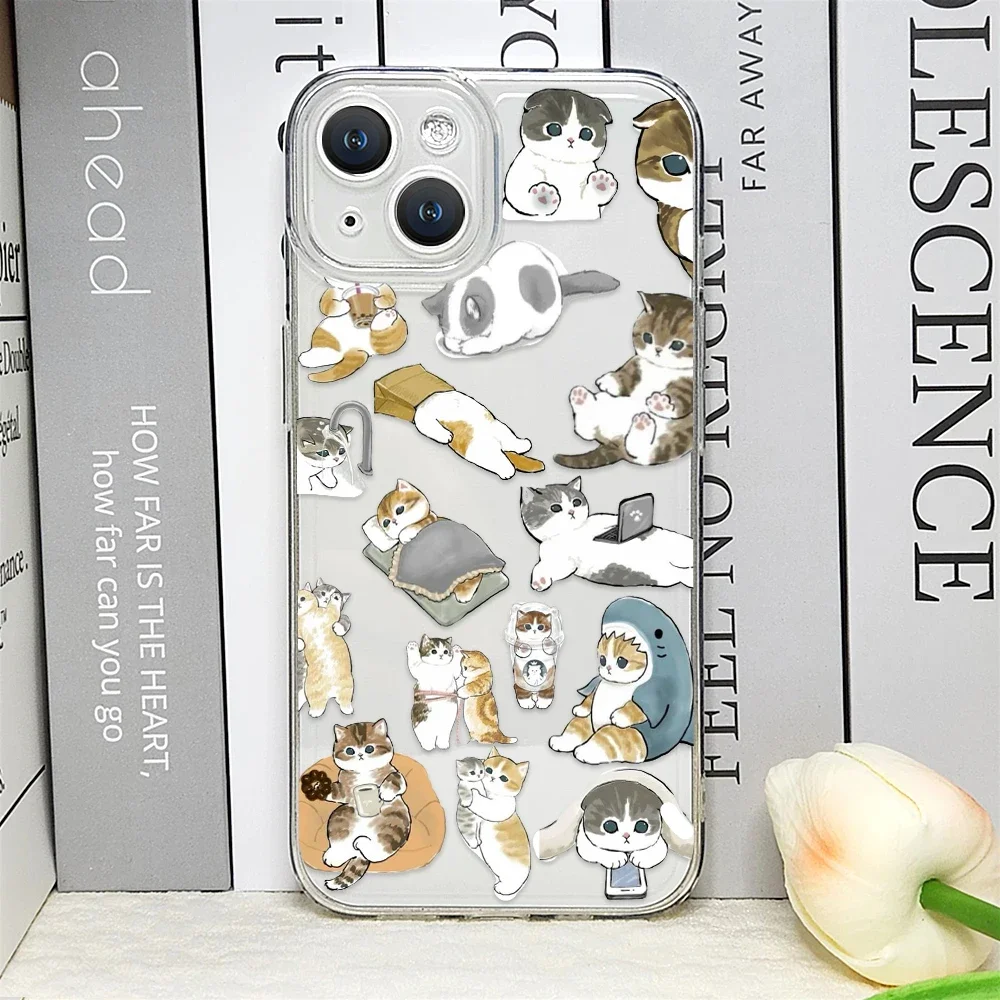 Charming Cartoon Cat Couple Shockproof Phone Case Cover