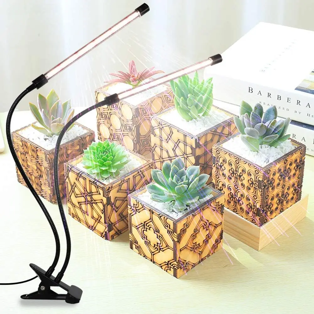GooingTop LED Growth Light,6000K Full Spectrum Clip Plant ,White/Red, Suitable for Indoor Plants,5 Dimmable,4 8 12 Time Setting