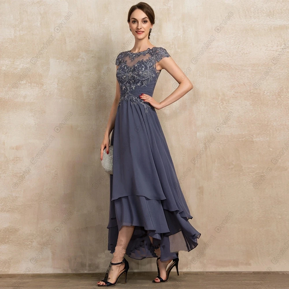 

Charming Scoop Sleeveless Mother of Bride Dresses with Lace Ankle Length Wedding Party Dresses 2023 Summer Robe De Soirée 2024