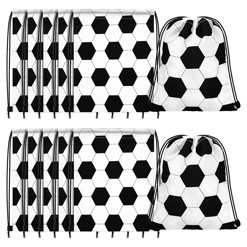 

Top!-12 Pieces Soccer Style Candy Drawstring Bag Softball Soccer Basketball Volleyball Drawstring Bags