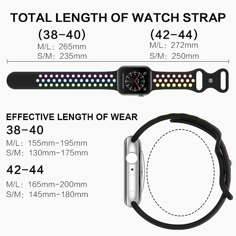 NIKE Style Sport Band for Apple Watch Strap Size