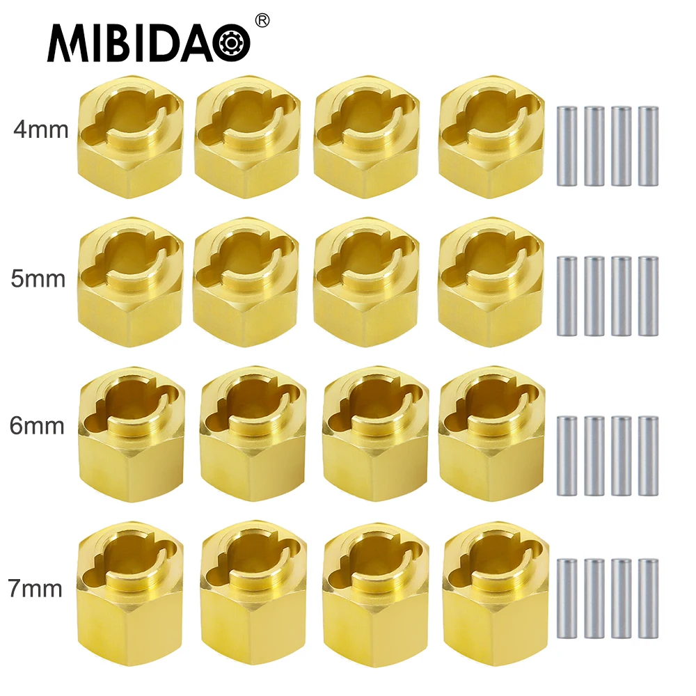 Mibidao Trx4M 4 Pz 7Mm Ruota In Ottone Esagonale Estensioni Del Mozzo Adattatori 4/5/6/7Mm Per Trx-4M Bronco Defender 1/18 Rc Crawler Parti Di Automob
