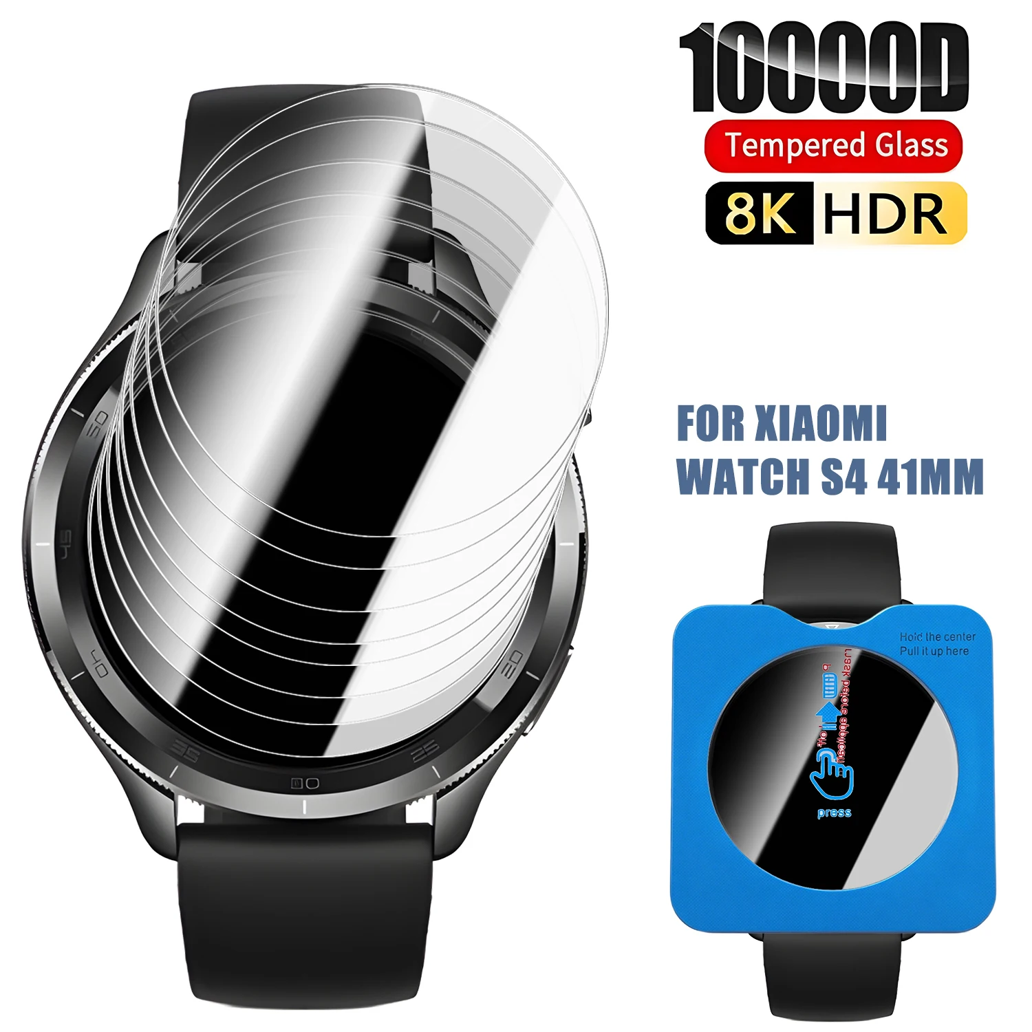 Premium Tempered Glass Screen Protector with Auto Alignment Kit for Smartwatches (1-4 Pack)