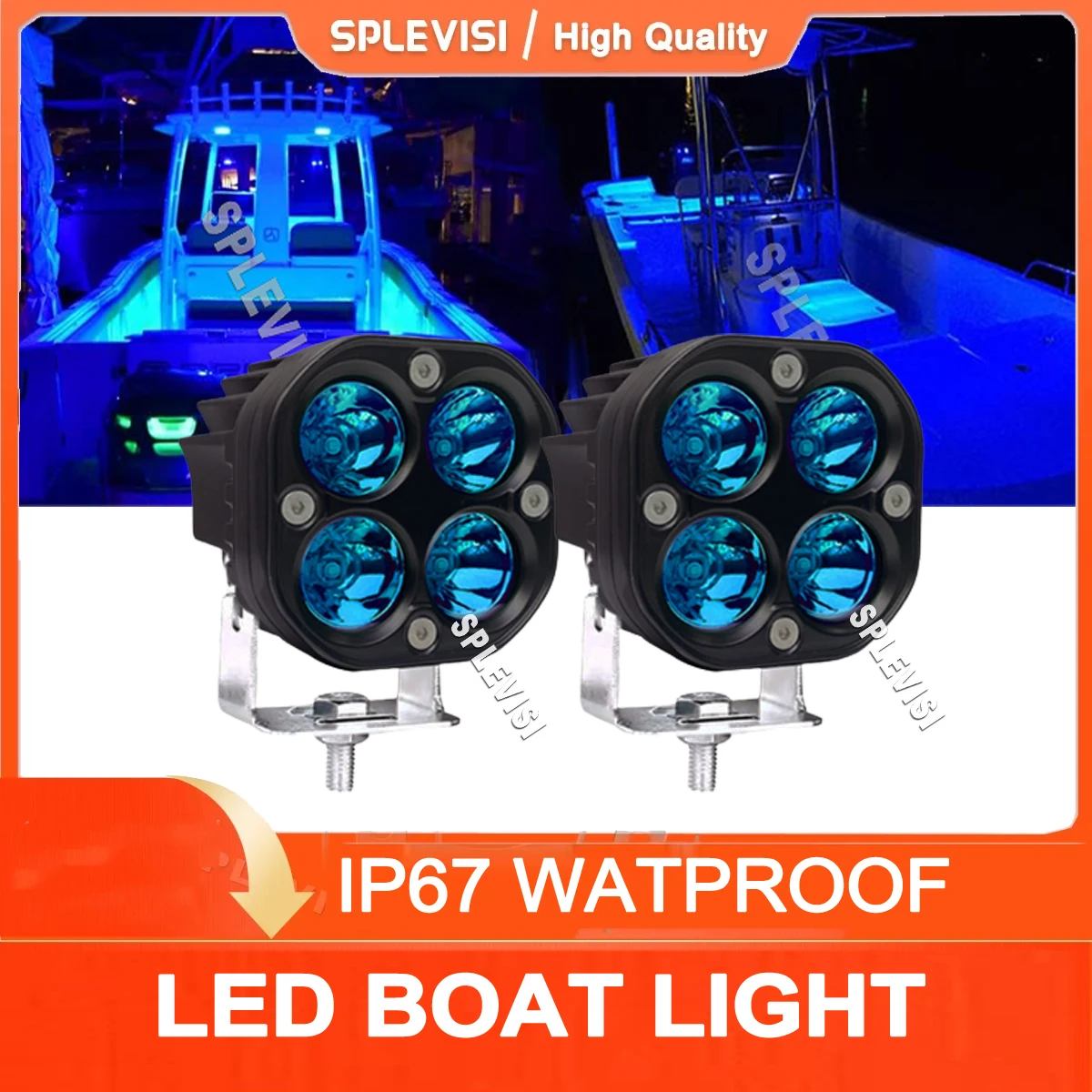 Marine Boat Lights Boat Deck Transom Cockpit Light 12v Waterproof Blue For Yacht Pontoon Sailboat Kayak Bass Navigation Lights 2pcs 20 led marine navigation light signal warning lamp dc 12v for marine boat yacht truck trailer van starboard port side light