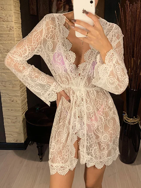 Beach Outing Hollow Sexy Woman Clothes Women's Beach Outlet 2022 Bikini Swimsuit Beach Cover Up Women's Suit Dress Free Shipping 3 piece swimsuit with cover up Cover-Ups