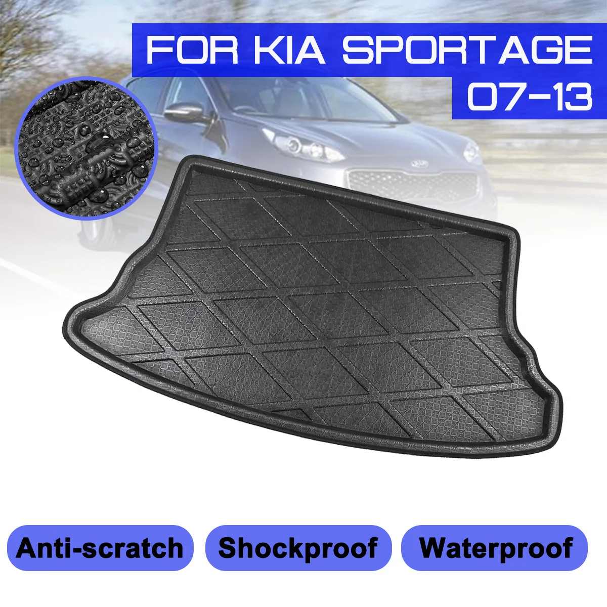 

Для KIA Sportage 2007 2008 2009 2010 2011 2012 2013 автомобильный напольный коврик Ковер задний багажник защита от грязи