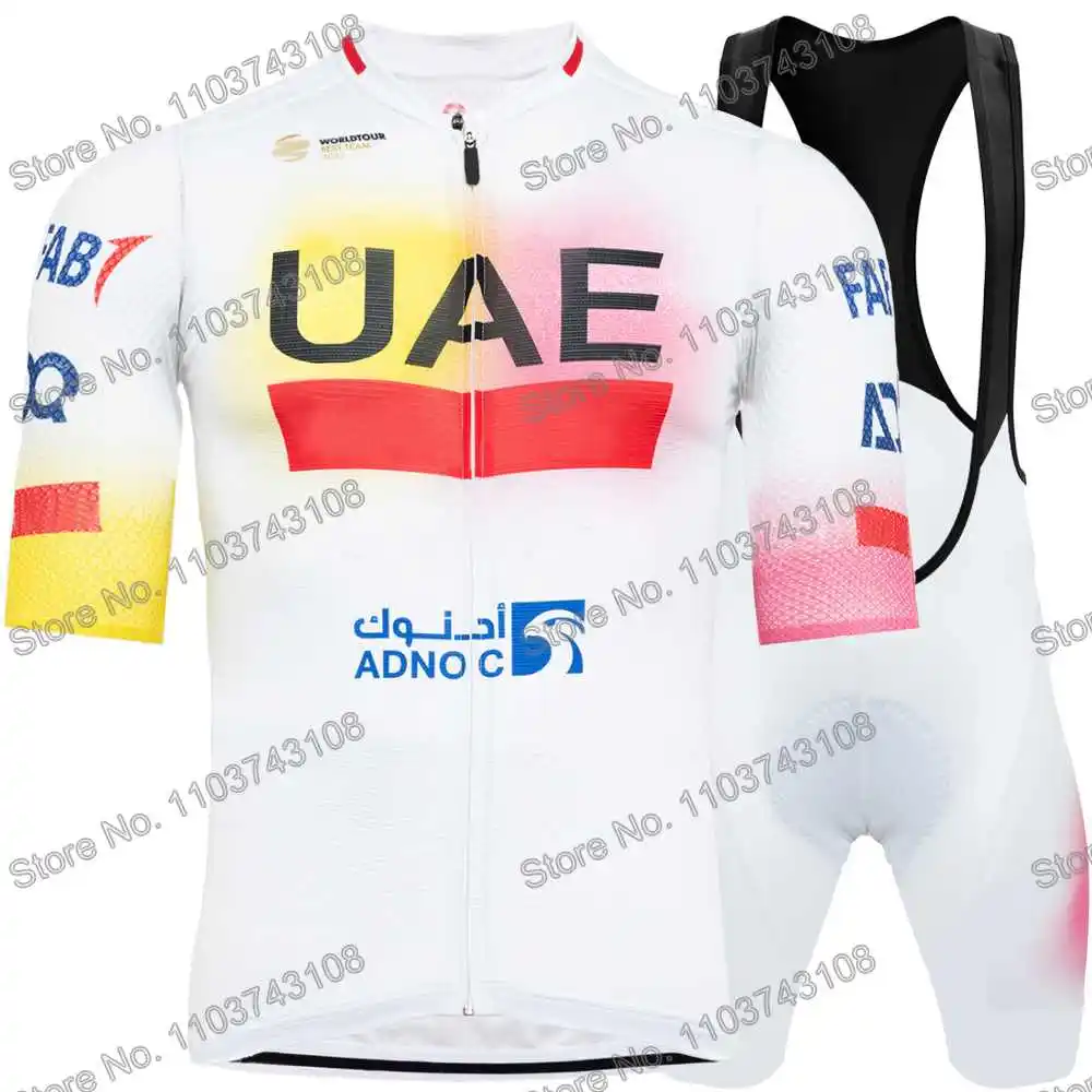 UAE Team Cycling Jersey Men's Set Summer Cycling Clothing Giro d'italia France Tour Road Bike Shirt MTB Bicycle Bib Shorts