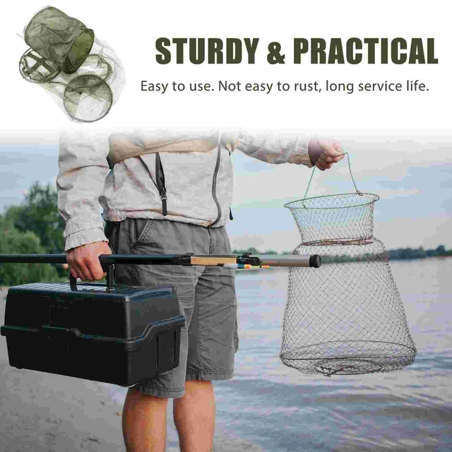 Fish Storage Bag Fishing Net Fishnet Pond Cage Folding Stainless