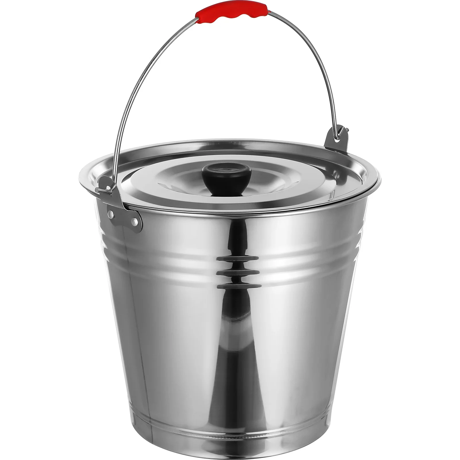 

1pc Plastic Buckets Stainless Steel Multi-purpose Bucket Ranch Milking Bucket Practical Bucket