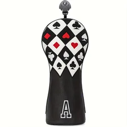 Premium Black Poker Golf Club Protective Cover - Durable PU Material, Stylish Design, Perfect Gift (Fairway)