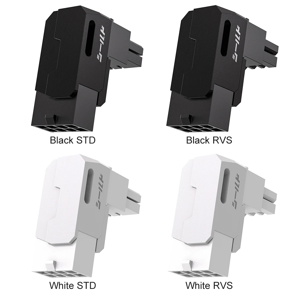 8-Pin PCIe STD/RVS Adapter Heads 90-Degree GPU Power Adapter Right Angle Power Connector For Desktop PC NVIDIA AMD Graphics Card