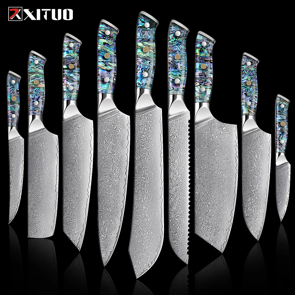 Ikigai Chef Knife Set - Professional Japanese Knives with Damascus Pattern