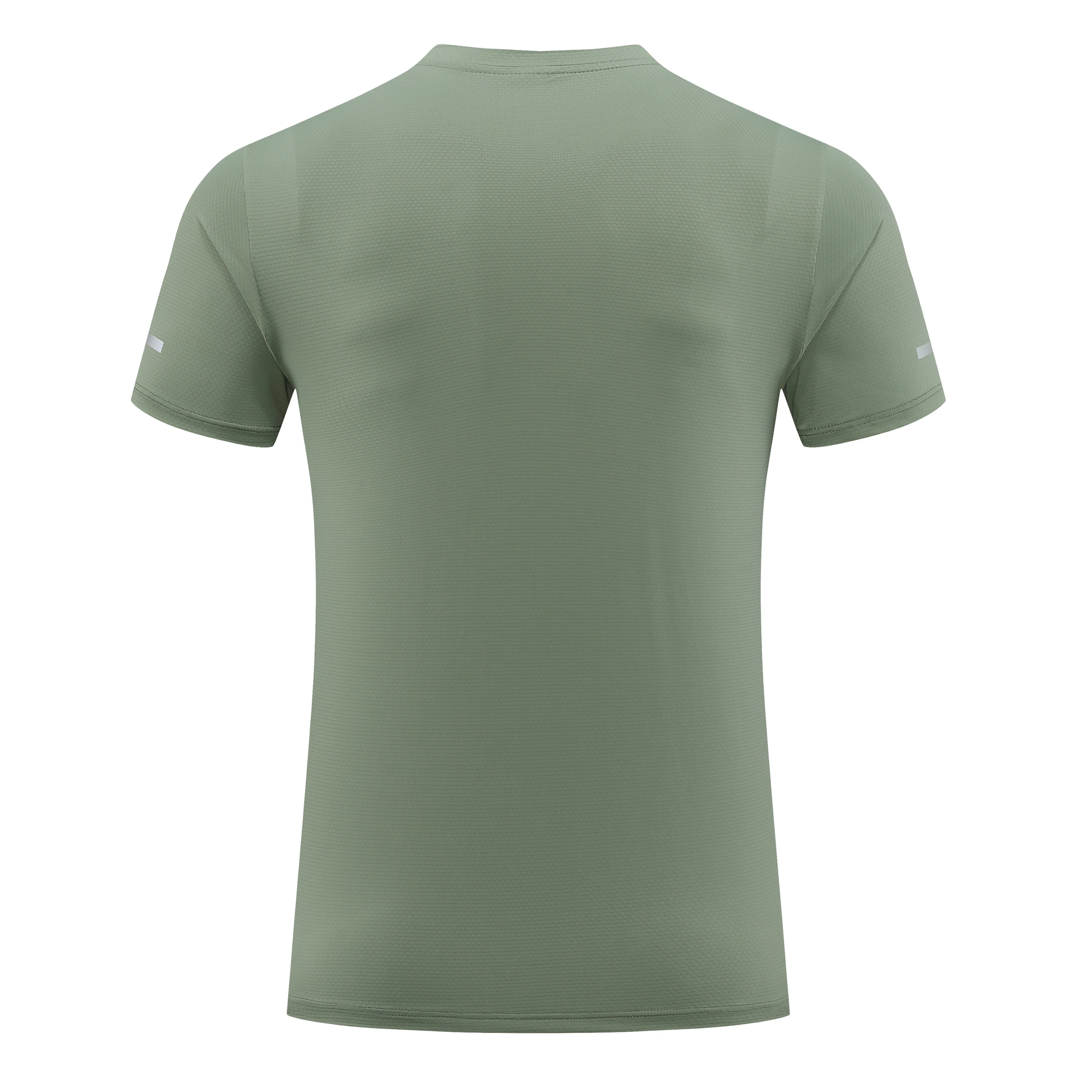 Men Marathon Workout Fitness Gym Top Ice Cool Half Zipper T Shirt Running Shirts Short Sleeve Elastic Training Sport Kit Clothes 2