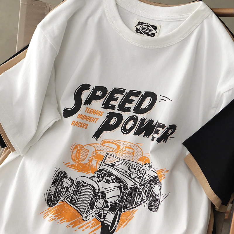 

Футболка мужская летняя Тяжелая с коротким рукавом и круглым вырезом, 100% хлопок