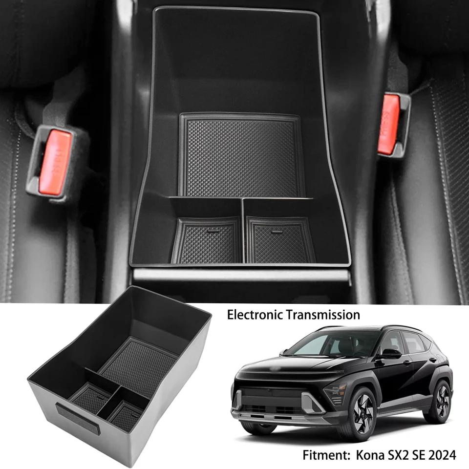 Kona EV Center Console Organizer - Custom Fit Tray For 2019-2024 Hyundai Kona Electric