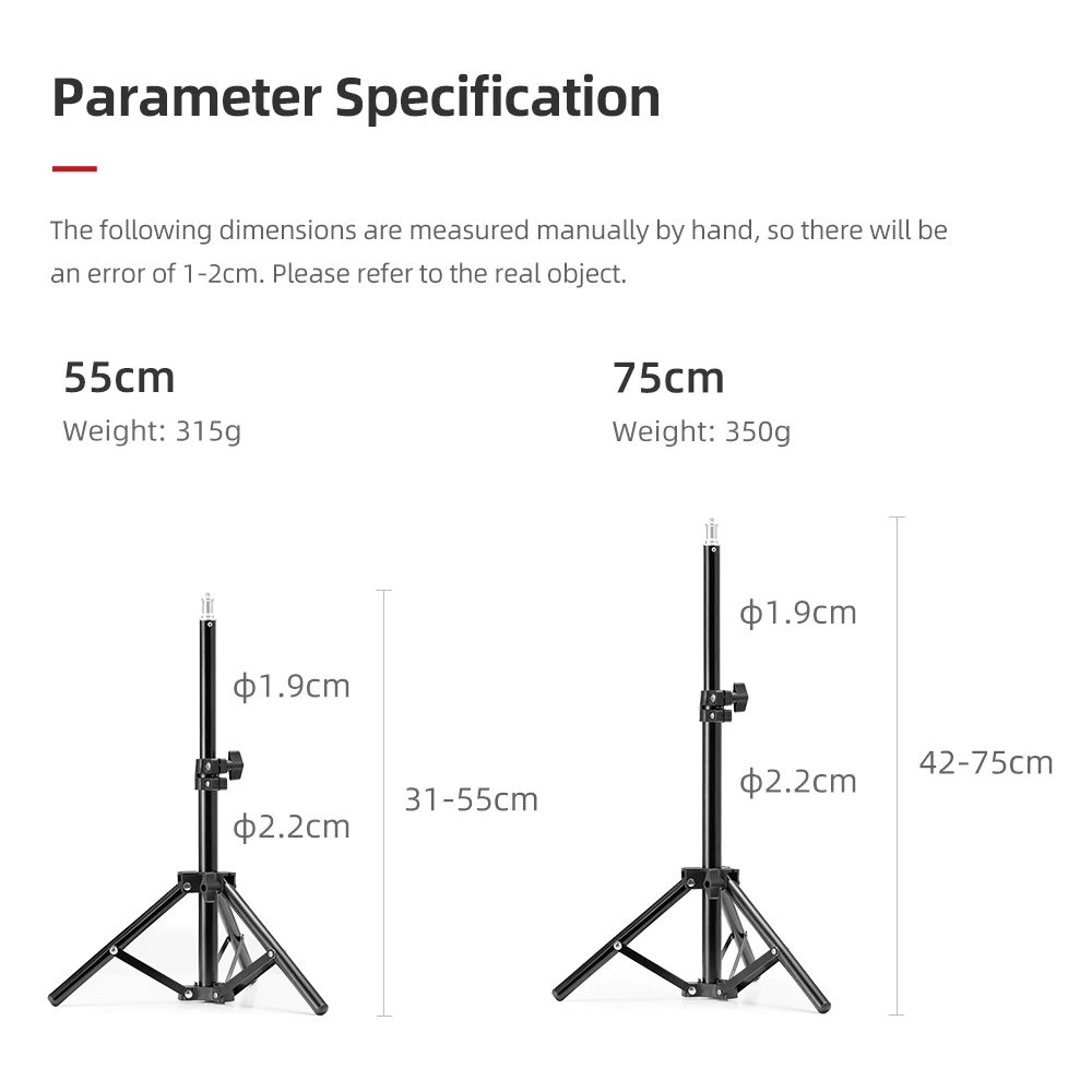Light Stand Photographic Light Stand Photo Tripod 55cm 75cm MIni Tabletop Light Stand Tripod Background Support for Photo Studio Flash LED Video Light Softbox Umbrellas