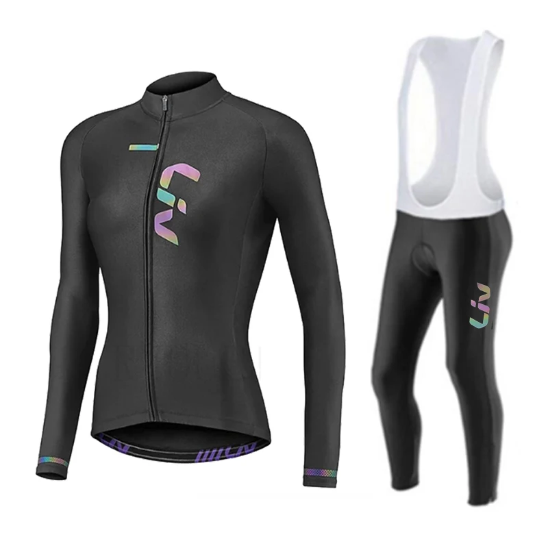 Liv Women Cycling Jersey Set Autumn Long Sleeve Breathable Clothing MTB Maillot Ropa Ciclismo Bicycle Sportswear Bike Uniform 2