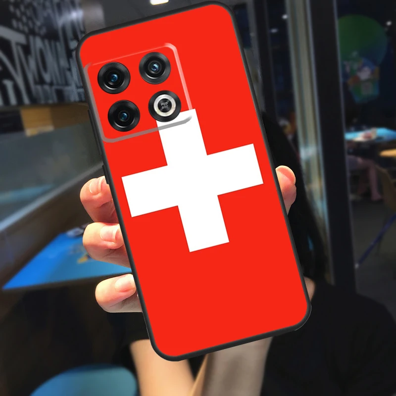 Switzerland Swiss Flag For OnePlus 9 10 Pro Ace 9RT 10T 8T Phone Case For OnePlus Nord 2T N10 N20 N300 CE 2 Lite