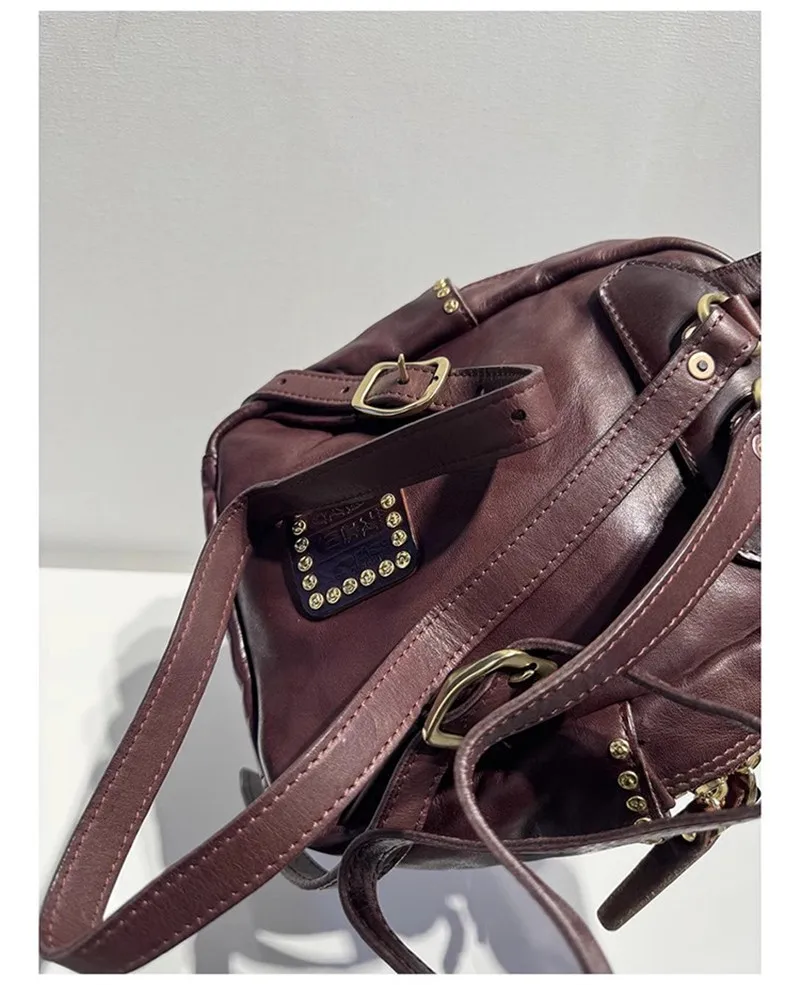 PNDME mode hohe qualität aus echtem leder frauen schwarz rucksack designer luxus kuh leder damen outdoor reise rucksack – Detail 18