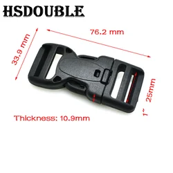 Enhanced Security Dual Lock Buckle for Tactical Belts - Black (Webbing Size 25mm)
