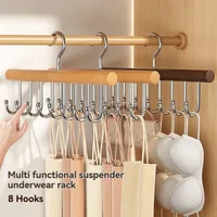8 Hooks Bra Hanger Belts Camisole Clothes Organizer Rack Tie Hats Scarf Holder Non-slip Space Saving Wardrobe Storage 1