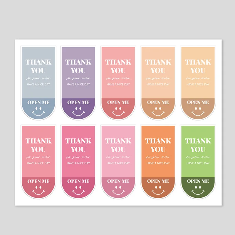 100pcs/10sheets Thank You Stickers Thank You for Your Order Stickers for Small Business Gifts Packaging Decorative Sealing Label