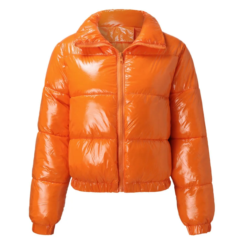 Fashion 2023 Women's Autumn and Winter Solid Color Zipper All-match Thickening Short Padded Jacket Women's Long-sleeved Jacket