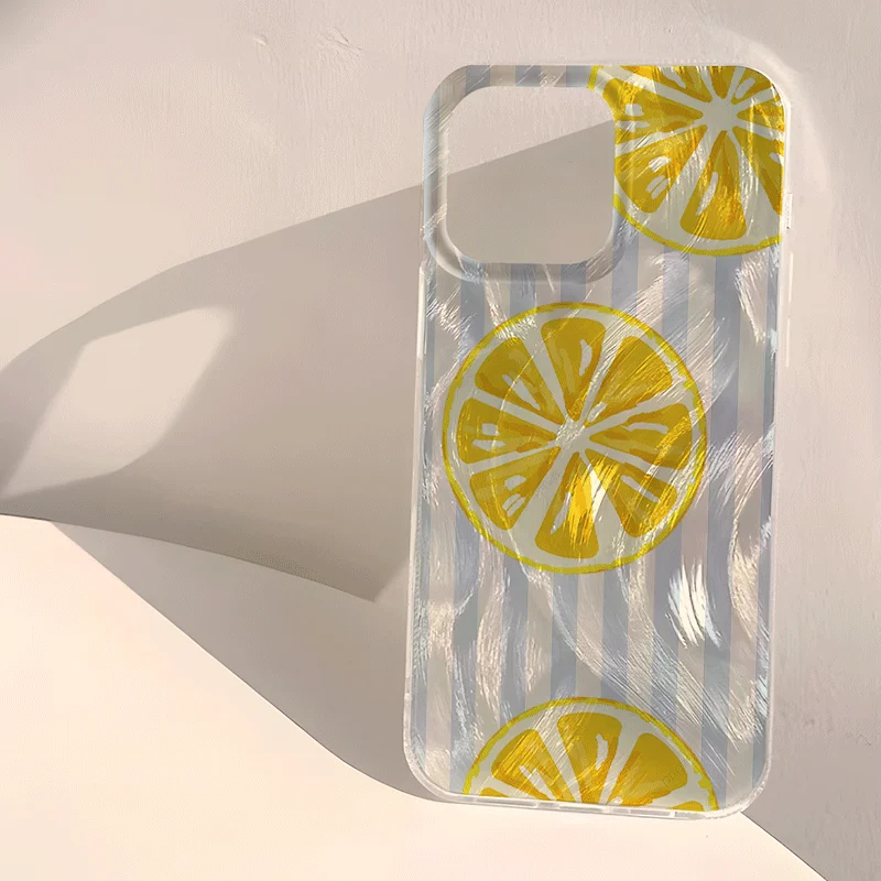 Summer Fresh Lemon Print Shockproof Phone Case