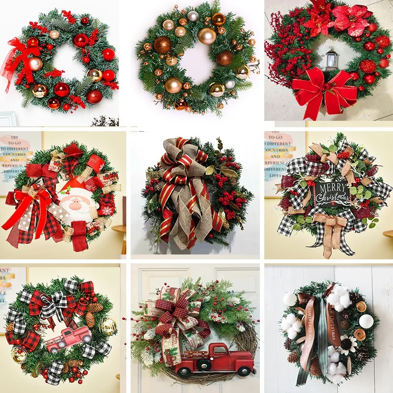 

Christmas Decorations for Home Wreath Rattan Shop Window Scene Layout Wall Hangings