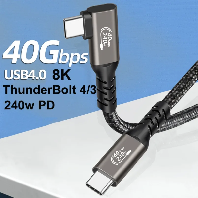 USB4 Cable Thunderbolt 3/4 40Gbps USB C 4K Video PD240W Fast Charger for M1 Macbook Pro Hard Disk USB4.0 Gen3 Data usb cable