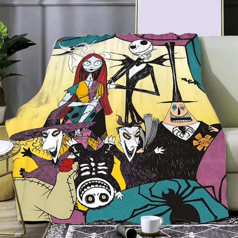 Disney Jack Skellington Cartoon Printed Blanket Picnic Blankets Warm Blanket Soft Comfortable Blanket Home Travel Birthday Gift 5