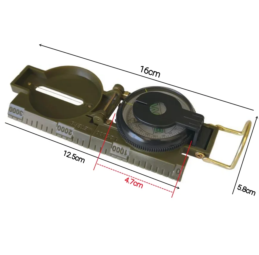 Portable Compass Military Outdoor Camping Folding 6