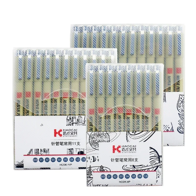 Marker Pens Pigment Liner Micron Pen Set Needle Drawing 005 01 02 03 04 05 08 1.0 Brush