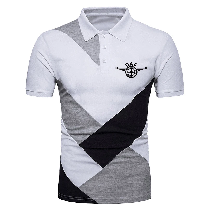 DAF TRUCKS COMPANY TRUCKER Printing Fashion 2023 New Man's Summer Splicing Polo Shirt High Quality Slim Fit Short Sleeve Tops