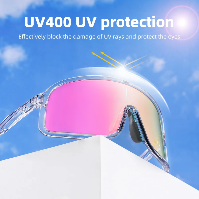 ROCKBROS Cycling Glasses Lightweight Polarized Photochromic Glasses UV400 Sun Protection HD View Large Frame MTB Bicycle