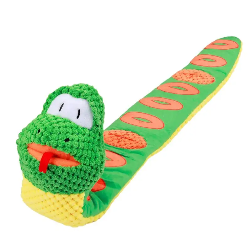 

Squeak Dog Toys Stress Release Game for Boredom Dog Puzzle Toy IQ Training Snake Shape Durable Dog Toys for Tug of War Foraging