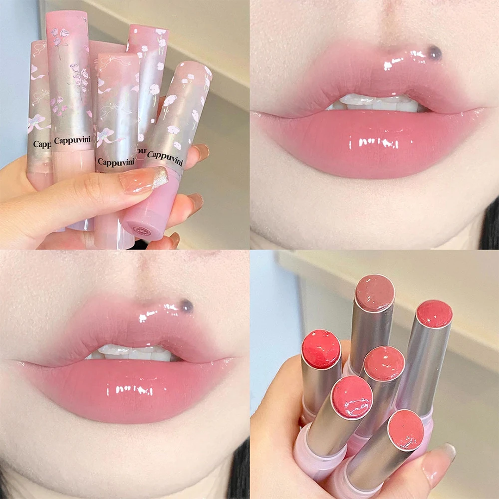 thumbnail image 1 of Cappuvini Sweet Girl Lip Gloss Mirror Lip Glaze Pouty Lips Moisturizing Water Light Long-lasting Makeup Lipstick Valentines Gift, 1 of 5